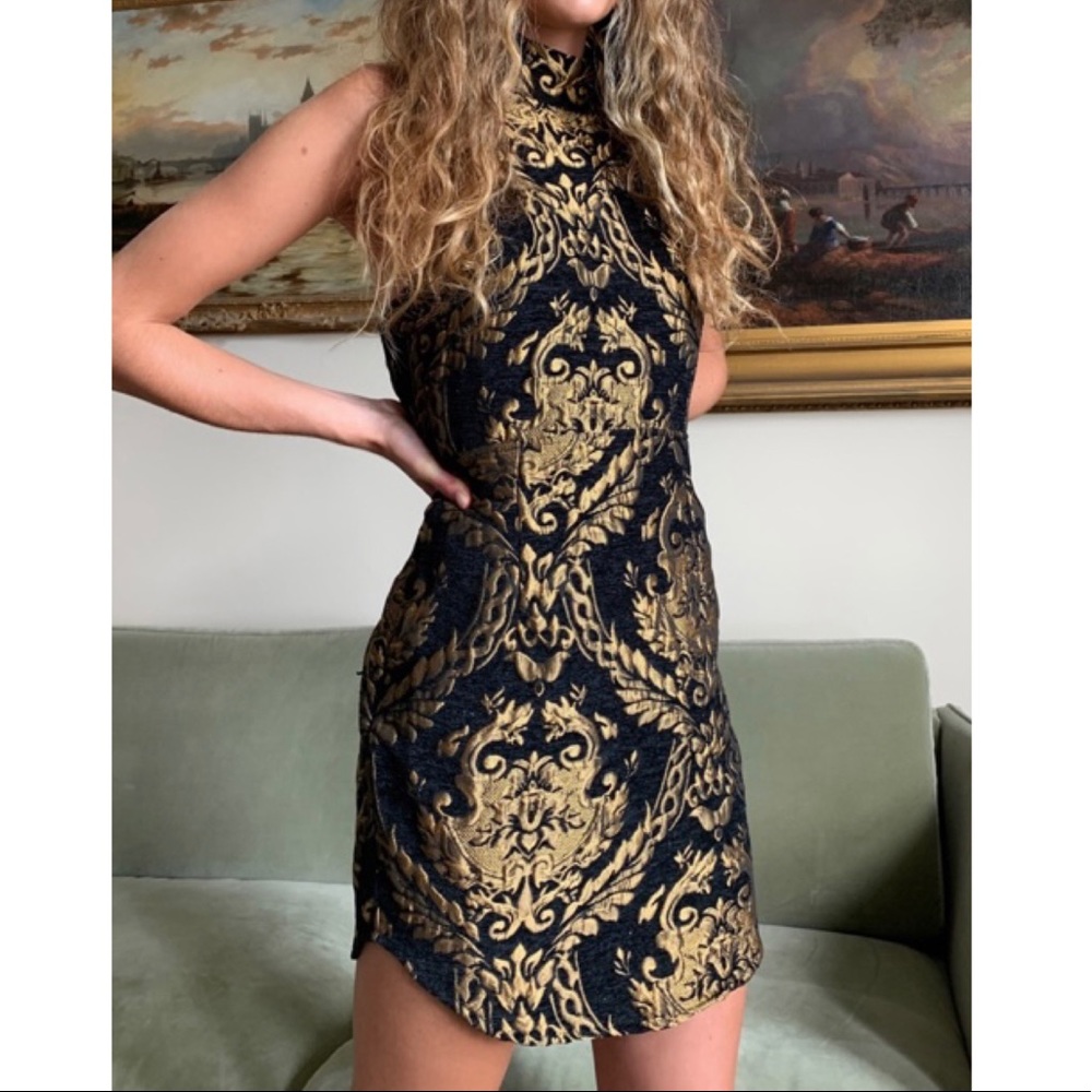 Gold and black dress